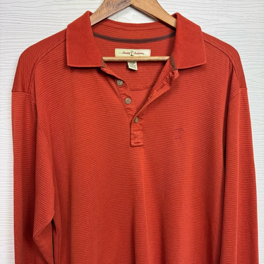 Tommy Bahama Orange Polo Shirt with Soft Fabric and Relaxed Fit